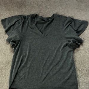 Dark grey butterfly sleeve top